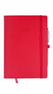 Opakowanie Kalendarz 2023 flex z gumką A5 tygodniowy czerwony V4