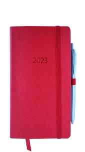 Opakowanie Kalendarz 2023 flex z gumką Dl tygodniowy czerwony V4