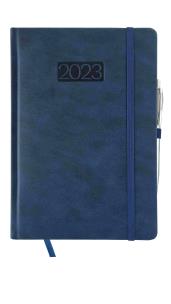 Opakowanie Kalendarz 2023 lux z gumką A5 dzienny niebieski V2