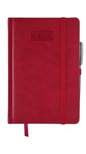 Opakowanie Kalendarz 2023 lux z gumką B5 dzienny V1 czerwony