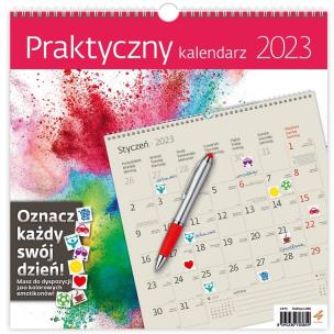 Kalendarz 2023 miesięczny ścienny Praktyczny HELMA. Wydawca: HELMA /SZTUKA RODZINNA/. Multiszop.pl Opakowanie Kalendarz 2023 miesięczny ścienny Praktyczny HELMA