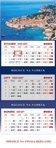 Opakowanie Kalendarz 2023 ścienny trójdzielny Dubrownik