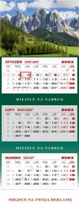 Opakowanie Kalendarz 2023 ścienny trójdzielny Góry