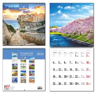 Opakowanie Kalendarz 2024 30x60 13 plansz Podróże