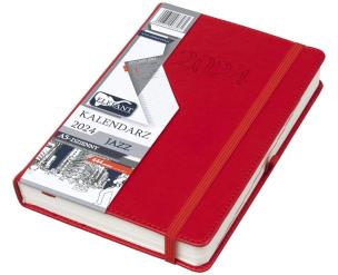 Opakowanie Kalendarz 2024 A5 dzienny Jazz czerwony