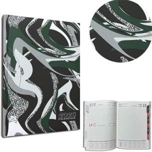 Opakowanie Kalendarz 2024 A5 dzienny z registrami BlackSilver