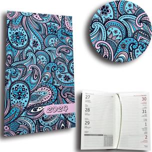 Opakowanie Kalendarz 2024 A6 tygodniowy paisley turkus