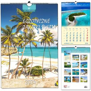 Opakowanie Kalendarz 2024 B3 13 plansz Egzot. Zakątki Świata