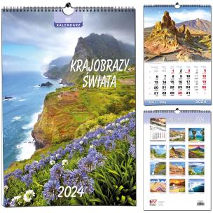 Opakowanie Kalendarz 2024 B3 13 plansz Krajobrazy Świata
