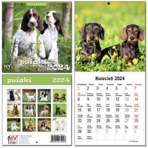 Opakowanie Kalendarz 2024 dla dzieci 16x32 13 plansz Psiaki