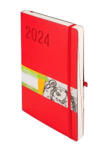 Okładka książki Kalendarz 2024 Impresja B5 czerwony DNS