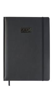 Kalendarz 2024 lux z gumką A4 tygodniowy V5 czarny. Wydawca: AVANTI. Multiszop.pl Opakowanie Kalendarz 2024 lux z gumką A4 tygodniowy V5 czarny