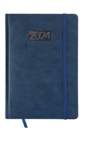 Kalendarz 2024 lux z gumką A5 dzienny V2 granatowy. Wydawca: AVANTI. Multiszop.pl Opakowanie Kalendarz 2024 lux z gumką A5 dzienny V2 granatowy
