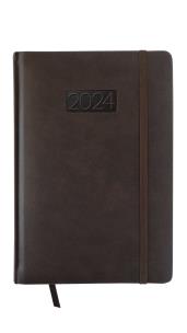 Kalendarz 2024 lux z gumką A5 dzienny V3 kawowy. Wydawca: AVANTI. Multiszop.pl Opakowanie Kalendarz 2024 lux z gumką A5 dzienny V3 kawowy