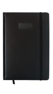Kalendarz 2024 lux z gumką A5 dzienny V5 czarny. Wydawca: AVANTI. Multiszop.pl Opakowanie Kalendarz 2024 lux z gumką A5 dzienny V5 czarny