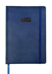 Kalendarz 2024 lux z gumką A5 tygodniowy  V2 granatowy. Wydawca: AVANTI. Multiszop.pl Opakowanie Kalendarz 2024 lux z gumką A5 tygodniowy  V2 granatowy