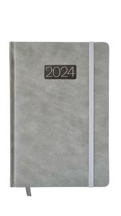 Kalendarz 2024 lux z gumką A5 tygodniowy V4 szary. Wydawca: AVANTI. Multiszop.pl Opakowanie Kalendarz 2024 lux z gumką A5 tygodniowy V4 szary