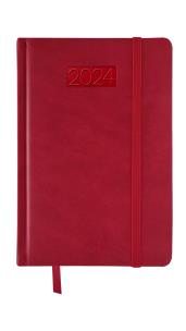 Opakowanie Kalendarz 2024 lux z gumką B6 dzienny V6 czerwony