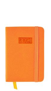 Opakowanie Kalendarz 2024  lux z gumką  kieszonkowy V4 pomarańczowy