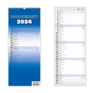 Opakowanie Kalendarz 2024 notatnikowy ścienny miesięczny Slim