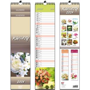 Opakowanie Kalendarz 2024 paskowy 13 planszowy Kwiaty