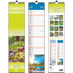Opakowanie Kalendarz 2024 paskowy 13 planszowy Ogrody