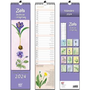 Opakowanie Kalendarz 2024 paskowy 13 planszowy Zioła