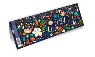 Opakowanie Kalendarz 2024 poziomy ze spiralką kwiaty