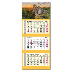 Opakowanie Kalendarz 2024 trójdzielny LUX wypukły Góry