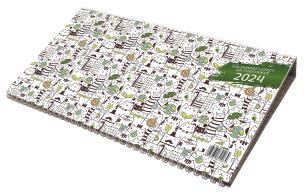 Okładka książki Kalendarz 2024 tygodniowy leżący na podstawce