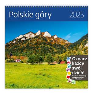Kalendarz 2025 30x30 Polskie Góry. Wydawca: Helma 365. Multiszop.pl Opakowanie Kalendarz 2025 30x30 Polskie Góry