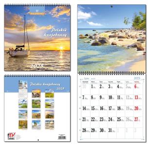 Opakowanie Kalendarz 2025 30x60 13 planszowy Pol. Krajobrazy