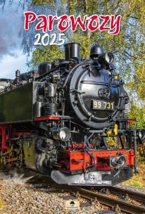 Okładka książki Kalendarz 2025 A3 ścienny Parowozy