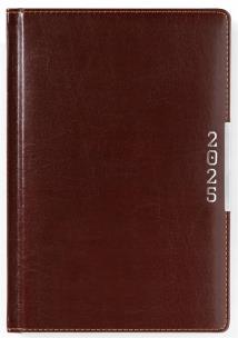 Kalendarz 2025 A4 dzienny biznesowy brązowy. Wydawca: Evena. Multiszop.pl Opakowanie Kalendarz 2025 A4 dzienny biznesowy brązowy
