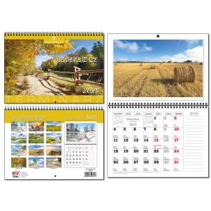 Opakowanie Kalendarz 2025 A4 terminarz 13 plansz PL Pejzaże