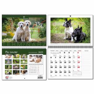 Opakowanie Kalendarz 2025 A4 terminarz 13 plansz Psy rasowe