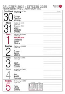 Okładka książki Kalendarz 2025 A5 biurkowy tygodniowy MIX