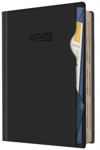 Kalendarz 2025 A5 dzienny planer kieszonka czarny. Wydawca: Evena. Multiszop.pl Opakowanie Kalendarz 2025 A5 dzienny planer kieszonka czarny