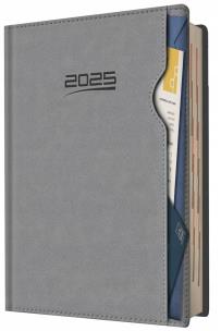 Kalendarz 2025 A5 dzienny planer kieszonka szary. Wydawca: Evena. Multiszop.pl Opakowanie Kalendarz 2025 A5 dzienny planer kieszonka szary