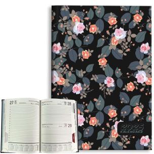 Opakowanie Kalendarz 2025 A5 dzienny Róże w czerni