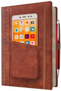 Kalendarz 2025 A5 dzienny z kieszonką brązowy. Wydawca: Evena. Multiszop.pl Opakowanie Kalendarz 2025 A5 dzienny z kieszonką brązowy