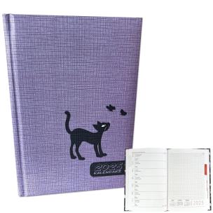 Opakowanie Kalendarz 2025 A5 tygodniowy Kot w śliwce