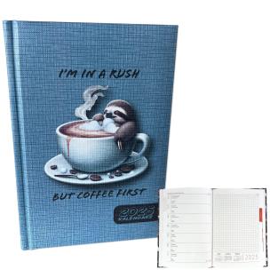 Opakowanie Kalendarz 2025 A5 tygodniowy Leniwiec Kawa