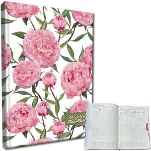 Opakowanie Kalendarz 2025 A5 tygodniowy rozkładówka peonie