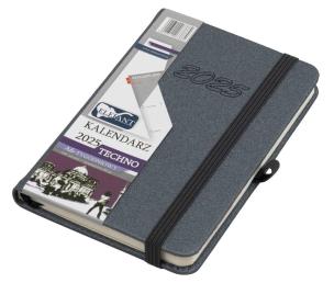 Opakowanie Kalendarz 2025 A6 tyg. Techno grafitowy ELEFANT