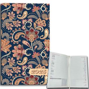 Opakowanie Kalendarz 2025 A6 tygodniowy Paisley Kwiaty blue