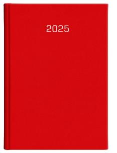 Kalendarz 2025 B6 dzienny Albit czerwony. Wydawca: Wokół nas. Multiszop.pl Opakowanie Kalendarz 2025 B6 dzienny Albit czerwony