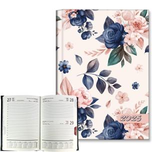 Opakowanie Kalendarz 2025 B6 dzienny Niebieskie róże