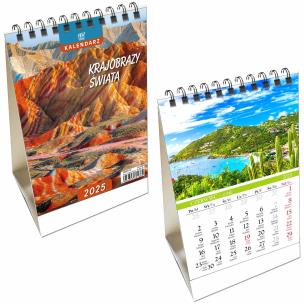 Opakowanie Kalendarz 2025 biurkowy pion Krajobrazy świata
