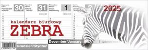 Kalendarz 2025 biurkowy Zebra. Wydawca: Parma Press. Multiszop.pl Opakowanie Kalendarz 2025 biurkowy Zebra